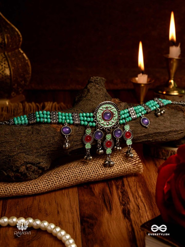 BOHO BEAT - MULTI-CHARM ENAMELLED CHOKER