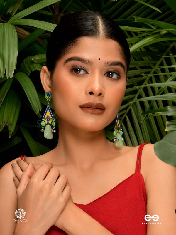 ZEN BLOOM - ENAMELLED DROP EARRING