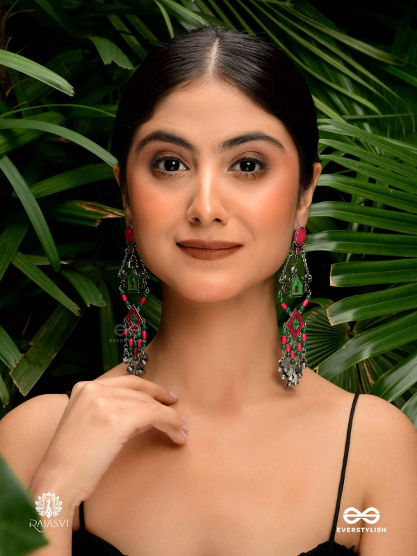 GULBAHAR- TRIBAL - INSPIRED OXIDISED EARRING