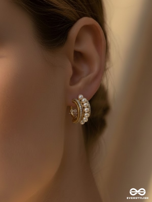 AURALOOP-MINIMAL STACK HOOPS WITH A CHIC PEARL EDGE