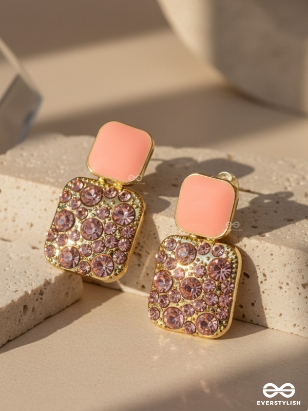 CRYSTAL BYTE – PEACH SHINE STUDS WITH CRYSTAL-CANDY STONES