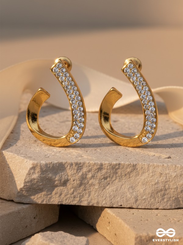 SHEEN BEND-SOFT CURVED GOLD HOOPS