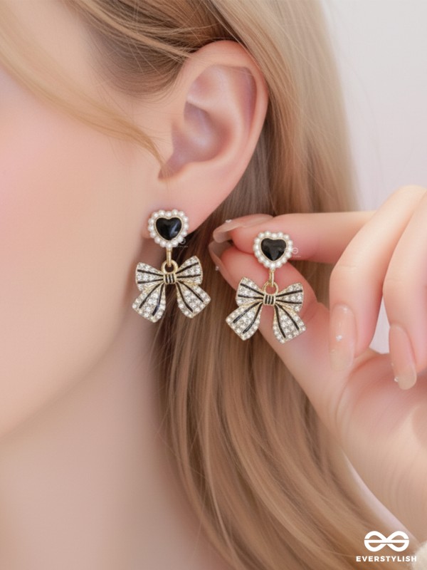 THE BOWCODE – BLACK AND GOLD HEART DROPS FOR THE TRENDCORE GIRL