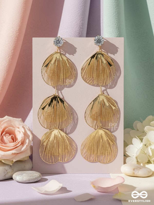 SHIMMER SHOWER – LUXE DROPLET EARRINGS IN GOLDEN TONES