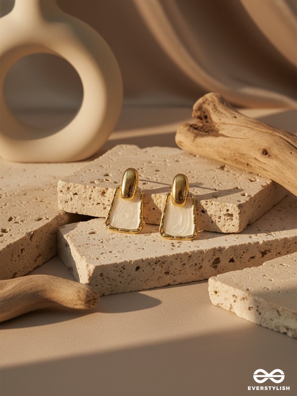 LUMINA ARC – CHIC WHITE ENAMEL DROP EARRINGS