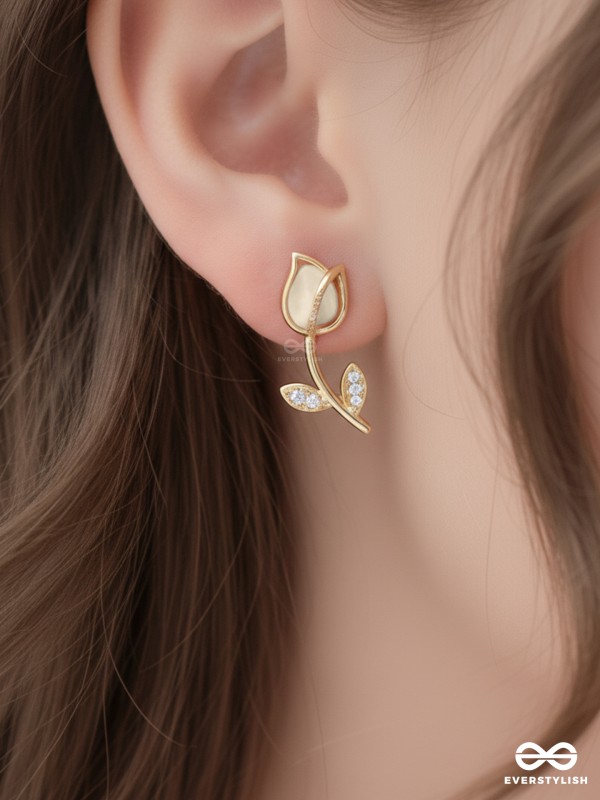 ROSE TWIG – MINIMAL GOLD ROSE STEM DESIGN