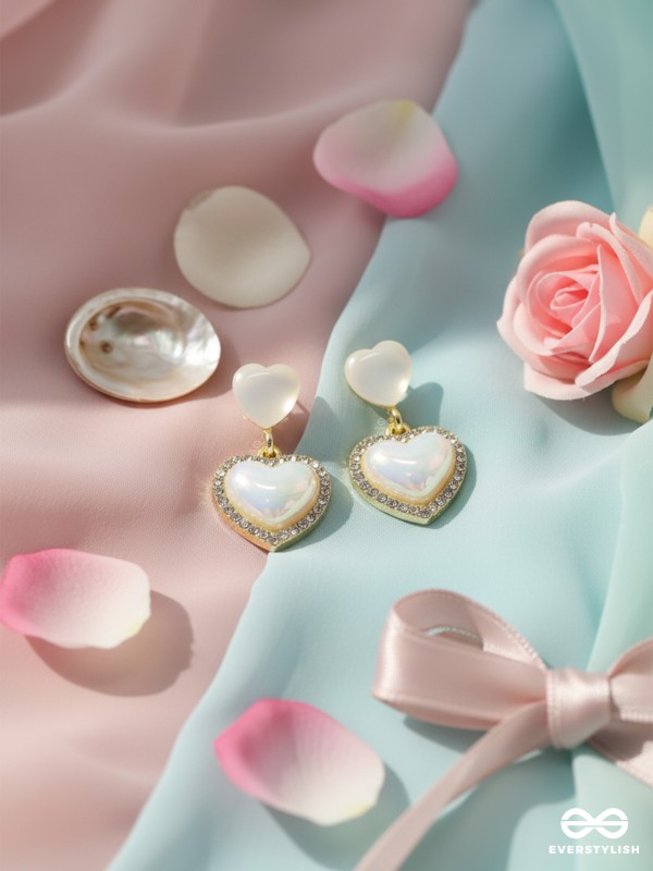 LUMI HEART CHARM – SOFT TOP HEART WITH SPARKLE DROP EARRINGS