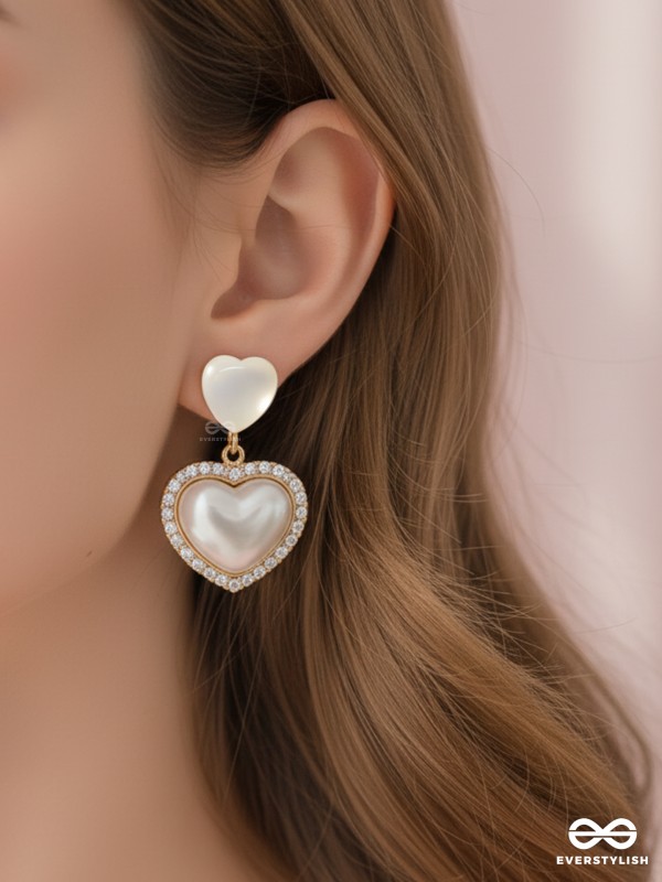 LUMI HEART CHARM – SOFT TOP HEART WITH SPARKLE DROP EARRINGS