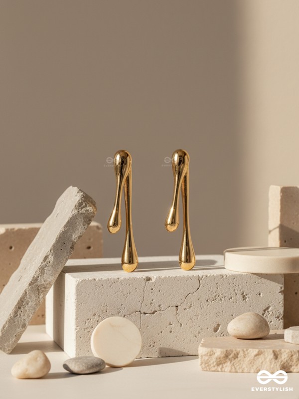 DEW DRIP- SCULPTED GOLDEN DROP EAR JACKET