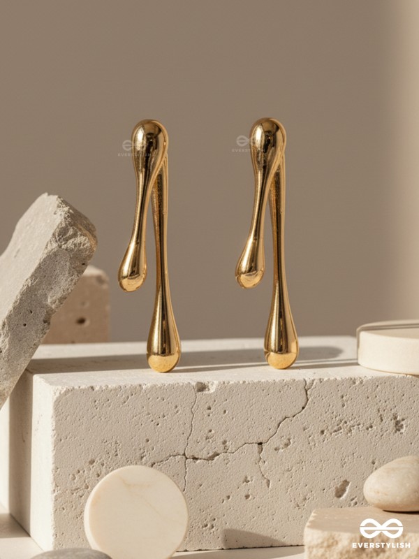 DEW DRIP- SCULPTED GOLDEN DROP EAR JACKET