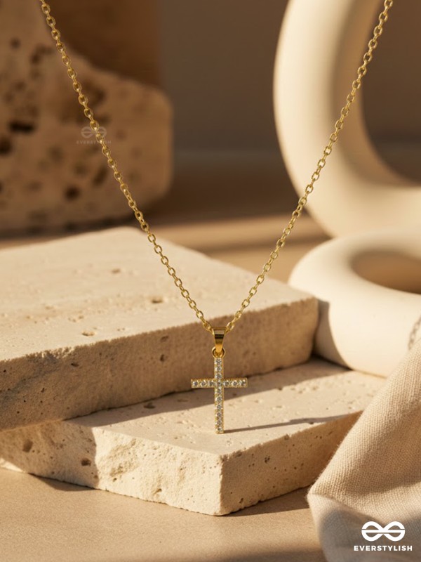 AXIS CROSS -MODERN CROSS PENDANT NECKLACE