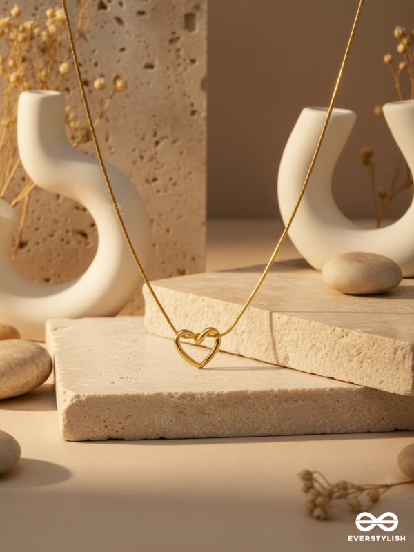OPEN PROMISE – MODERN HEART PENDANT NECKLACE
