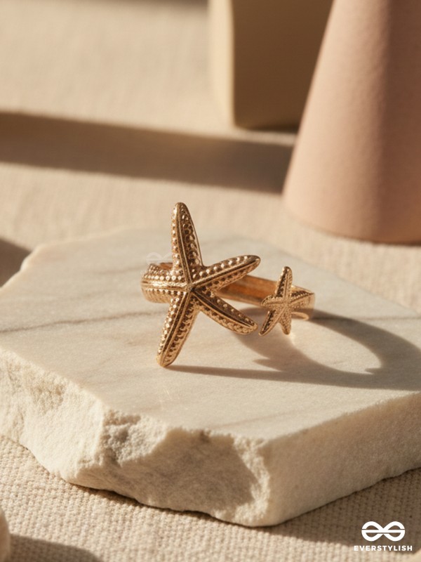 SANDY STAR – BEACHY ROSEGOLD STATEMENT RING