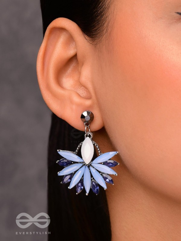 Flower Power Scintillating Blue Earrings