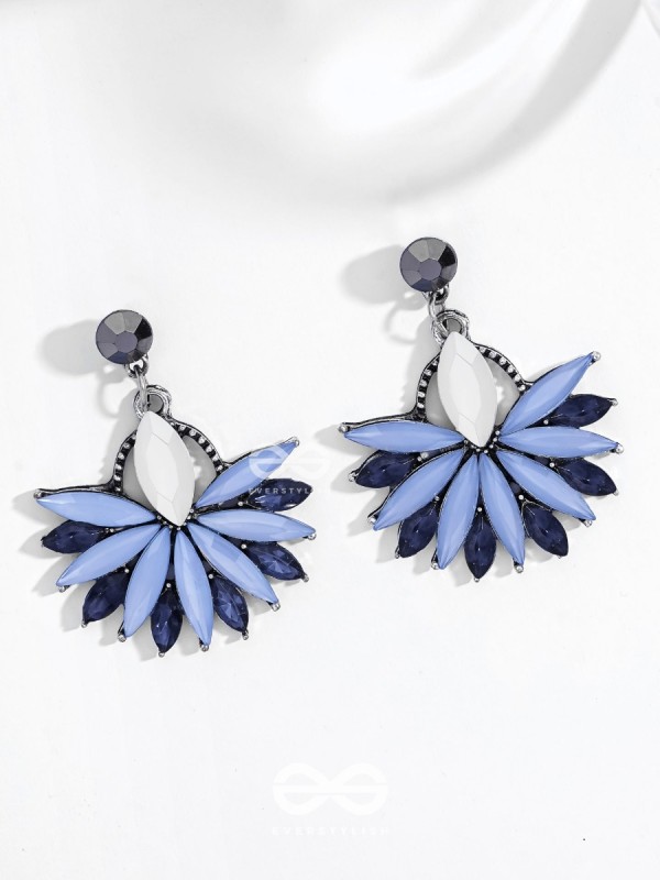 Flower Power Scintillating Blue Earrings