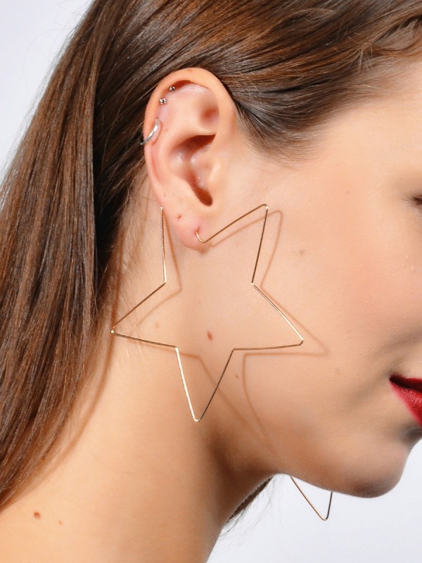 Effortlessly chic and stylish- star shaped hoops