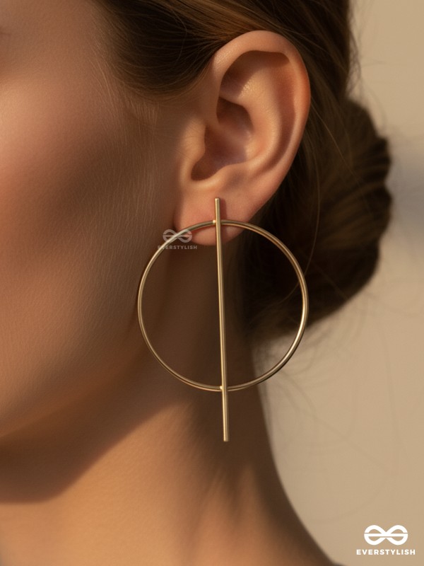 An Elegant Delight Golden Geometric Earrings