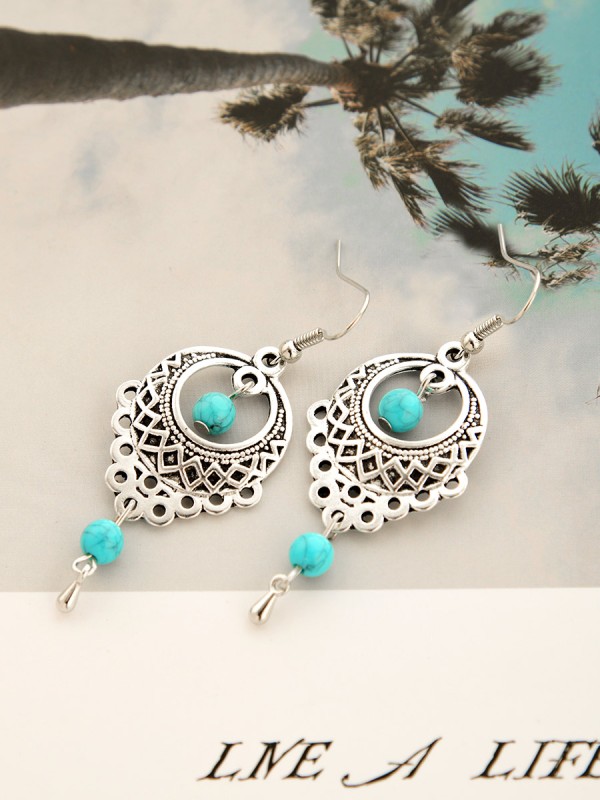A Touch of Turquoise - Oxidised Boho Earrings