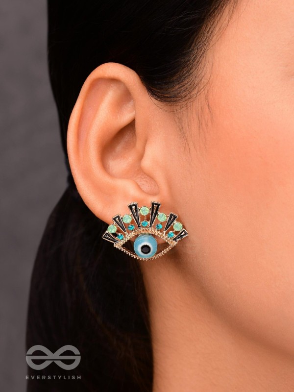 The Evil-Eye Protector Bedazzled Stud Earrings