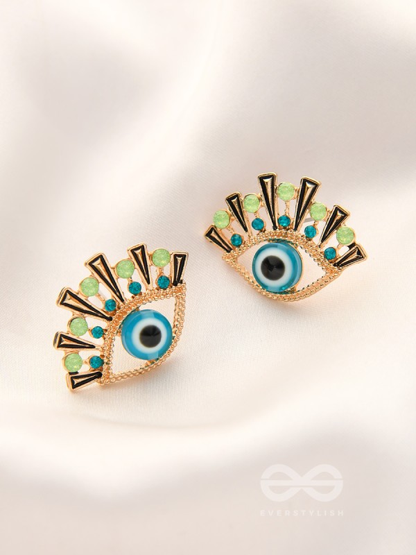 The Evil-Eye Protector Bedazzled Stud Earrings