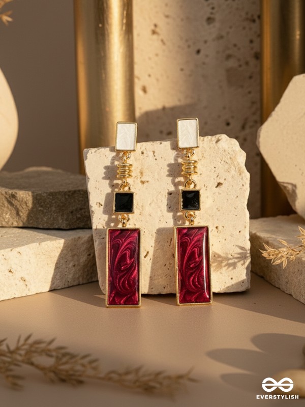 The Mesmerising Indulgence - Elegant Enamel Earrings