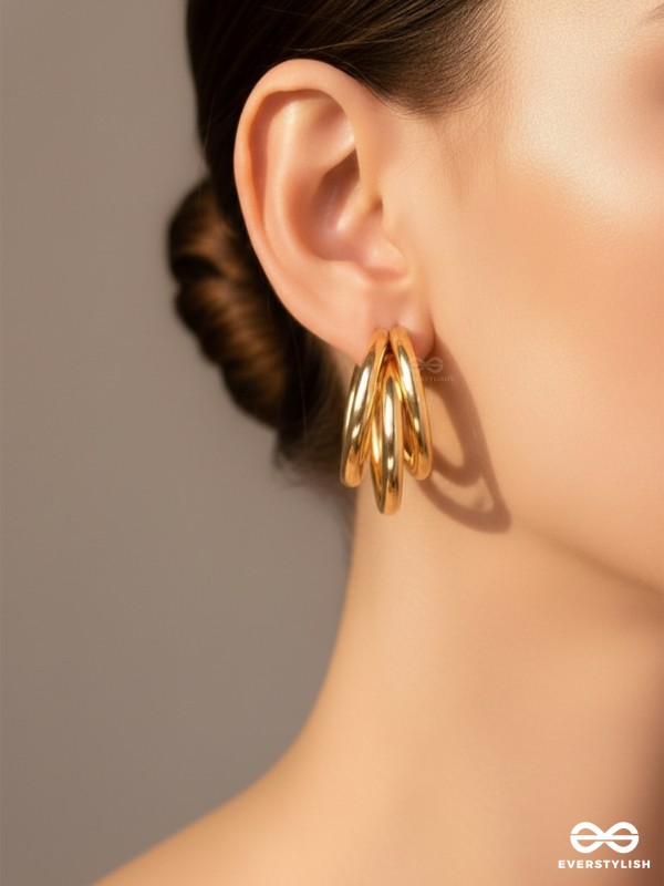The Elegant Statement Makers - Golden Stud Earrings