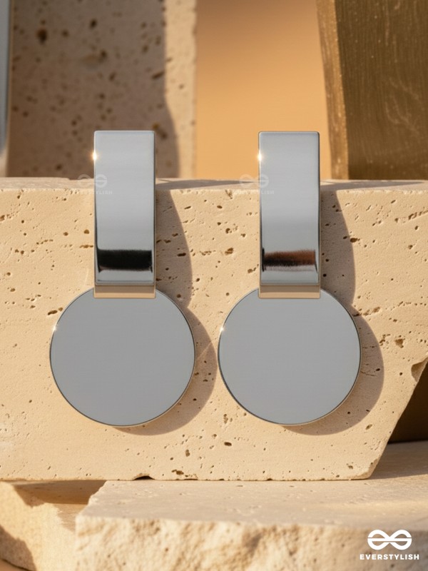 The Chic Geometry (Silver) - Statement Earrings