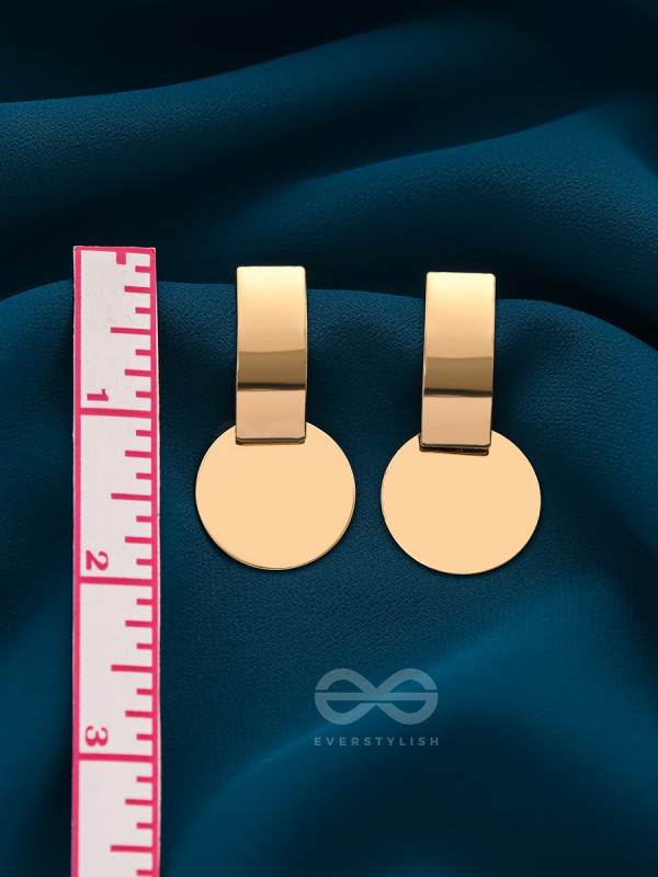 The Chic Geometry (Golden) - Golden Statement Earrings