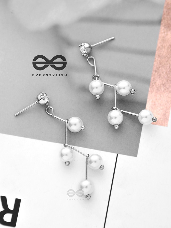 The Elegant Pearl Branches (Silver) - Casual Dangling Earrings