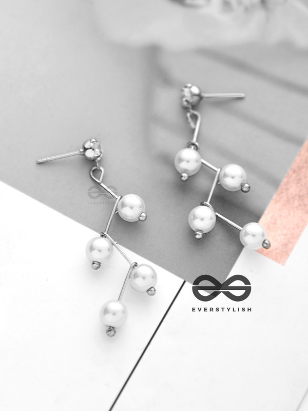 The Elegant Pearl Branches (Silver) - Casual Dangling Earrings