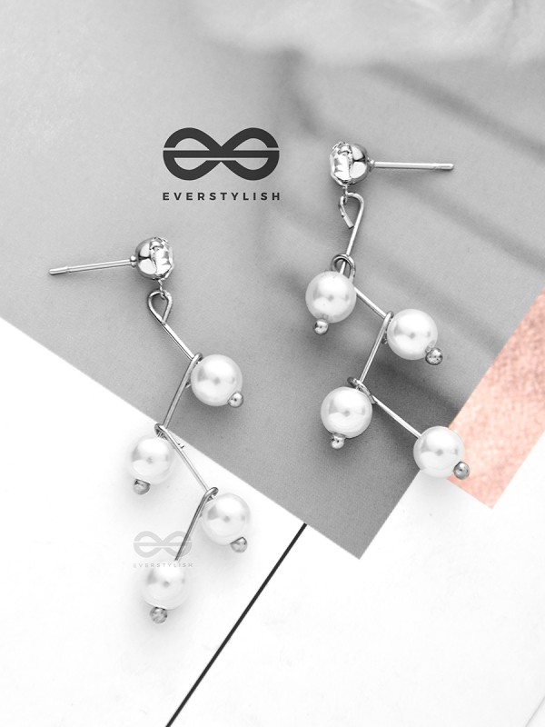 The Elegant Pearl Branches (Silver) - Casual Dangling Earrings