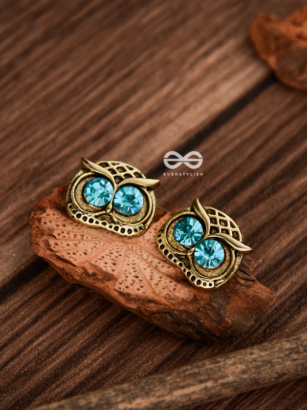 The Little Shimmery Owls - Tiny Trinket Earrings