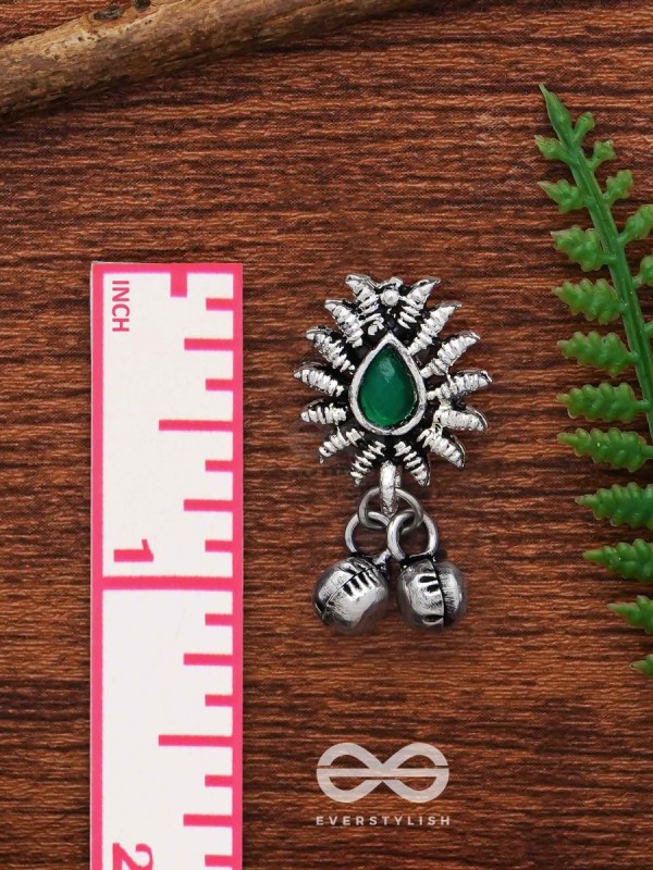 The Flared Droplet Studs (Emerald Green) - The Melodious Ghungroo Collection