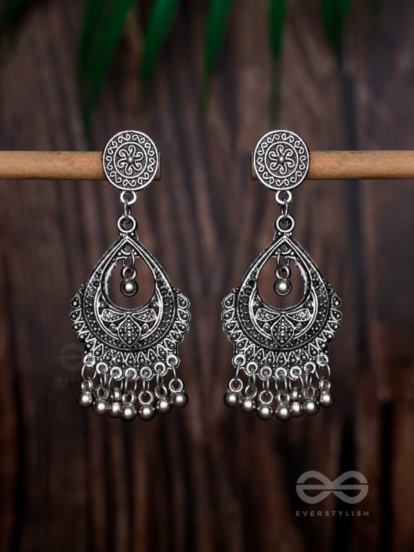 The Ethnic Intricate Delight - Oxidised Boho Earrings