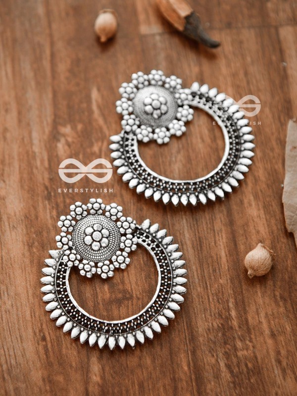 The Beauteous Eclipse - Oxidised Boho Earrings