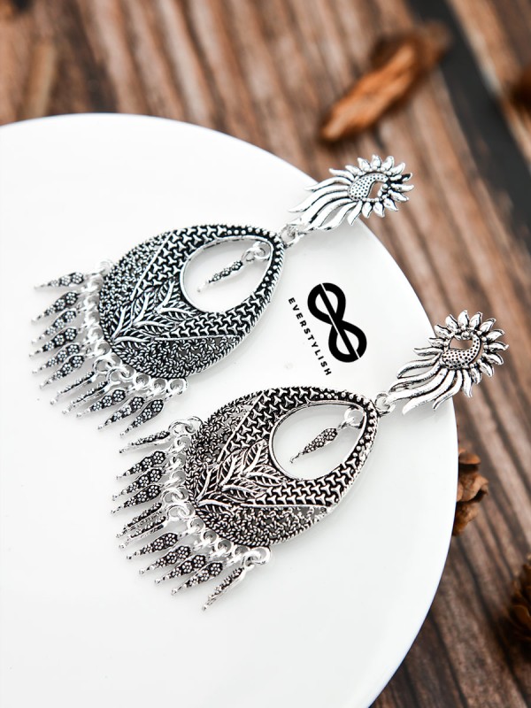 The Intricate Artwork Danglers - The Oxidised Boho Collection