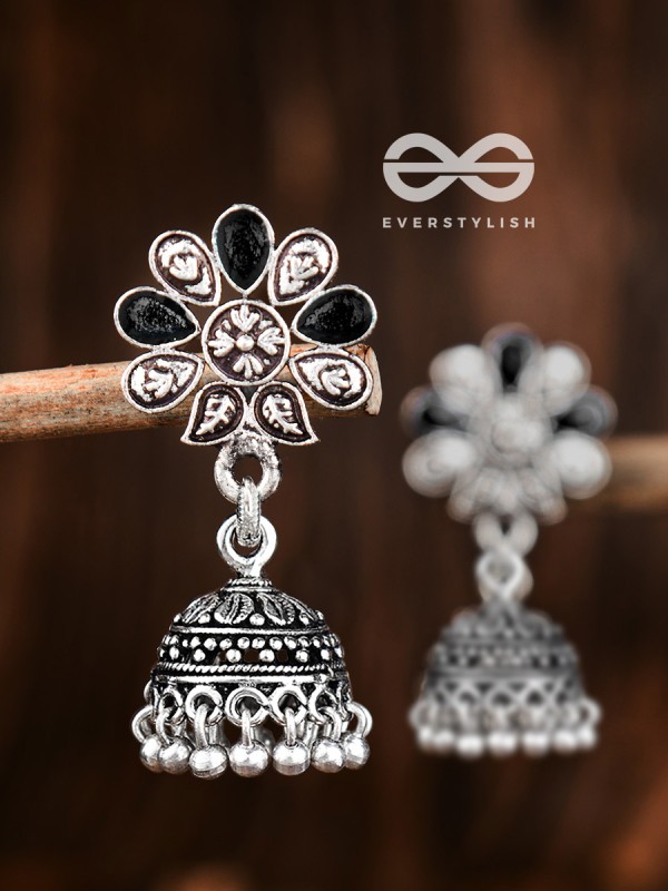 The Enamelled Floral Artwork (Onyx Black) - The Embellished Oxidised Collection