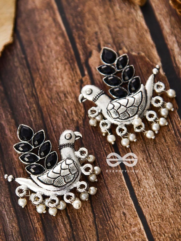 The Embellished Parrots(Onyx Black) - Embellished Oxidised Collection