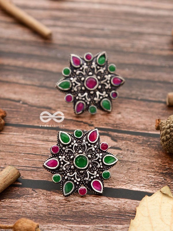 The Starry Diva Earrings - Mulitcolour - The Embellished Oxidised Collection