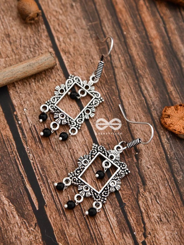 The Little Mirror frames -Black - Tiny Trinket Earrings