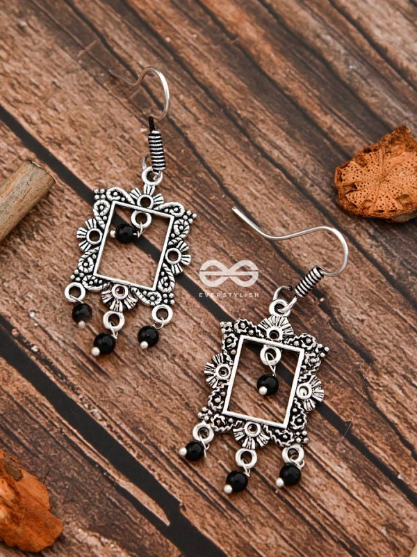 The Little Mirror frames -Black - Tiny Trinket Earrings
