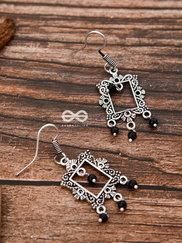 The Little Mirror frames -Black - Tiny Trinket Earrings