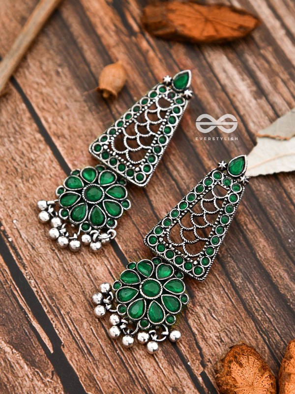 The Elegant Jaw Droppers - Emerald Green - The Embellished Oxidised Collection