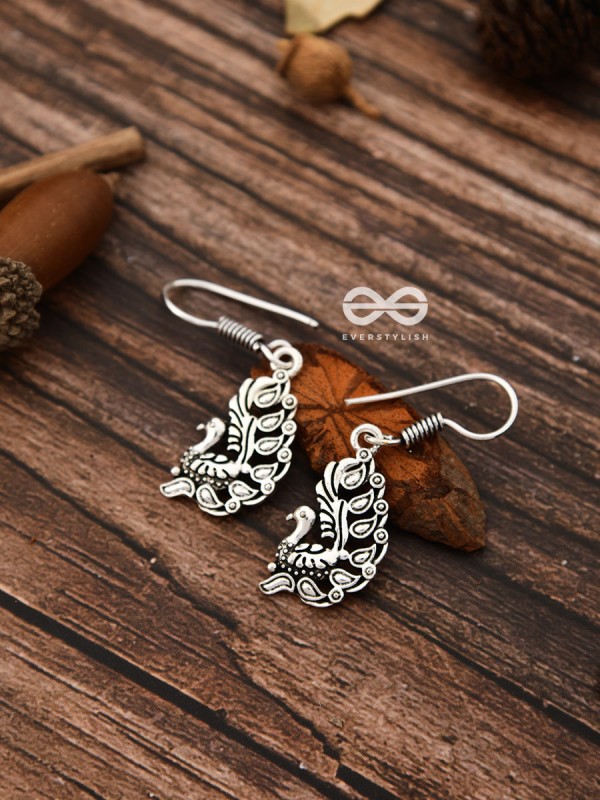 The Cute Little Peacock Hooks - Tiny Trinket Earrings