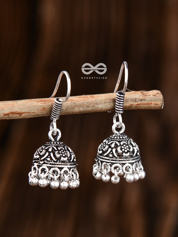 The Cute Little Intricate Floral Jhumkis- Tiny Trinket Earrings