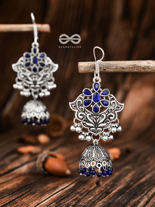 The Motif Delight Earrings - Embellished Oxidised Collection
