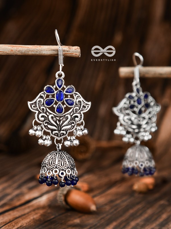 The Motif Delight Earrings - Embellished Oxidised Collection