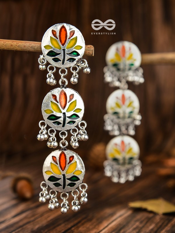 The Hand-crafted Beauty - Oxidised Meenakari Danglers