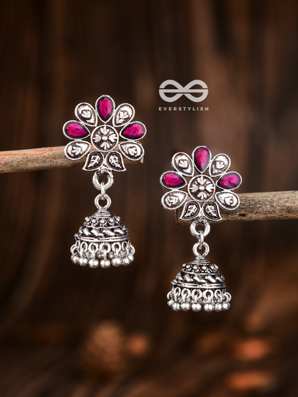 The Enamelled Floral Artwork (Ruby Red) - The Embellished Oxidised Collection