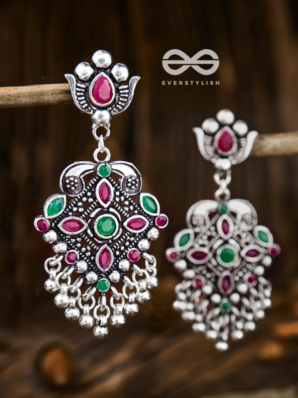 The Geometric Statement Makers (Emerald-Ruby) - Embellished Oxidised Collection